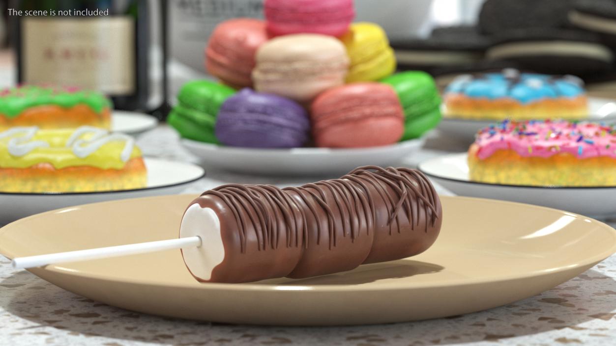 Marshmallow Skewer Pop Chocolate 3D