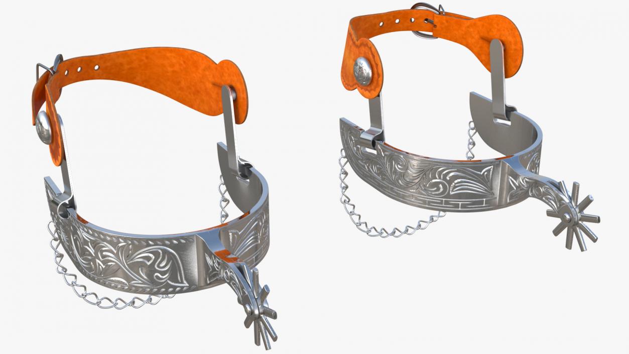 Cowboy Spurs with Belt 3D