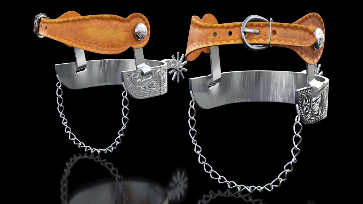 Cowboy Spurs with Belt 3D