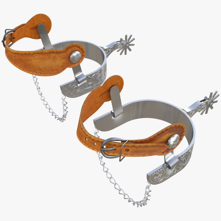 Cowboy Spurs with Belt 3D