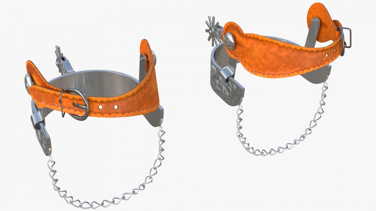 Cowboy Spurs with Belt 3D