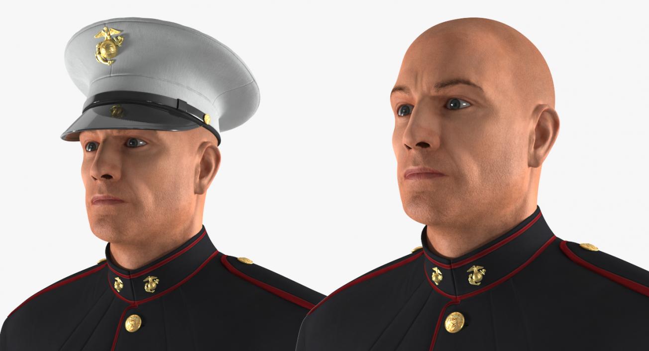 3D model US Marine Corps Soldier in Parade Uniform with M16