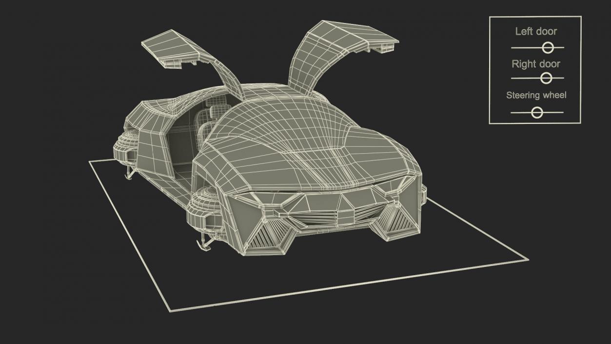 3D model Concept Hover Car Rusty Rigged