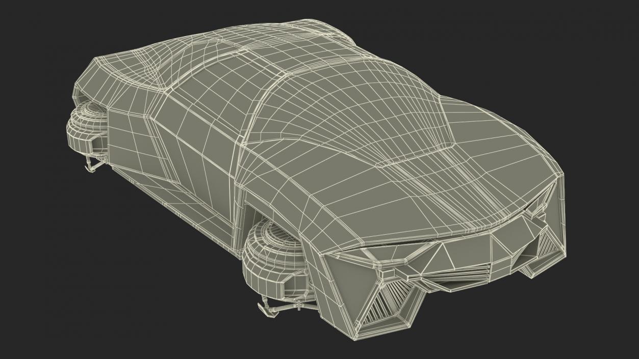 3D model Concept Hover Car Rusty Rigged