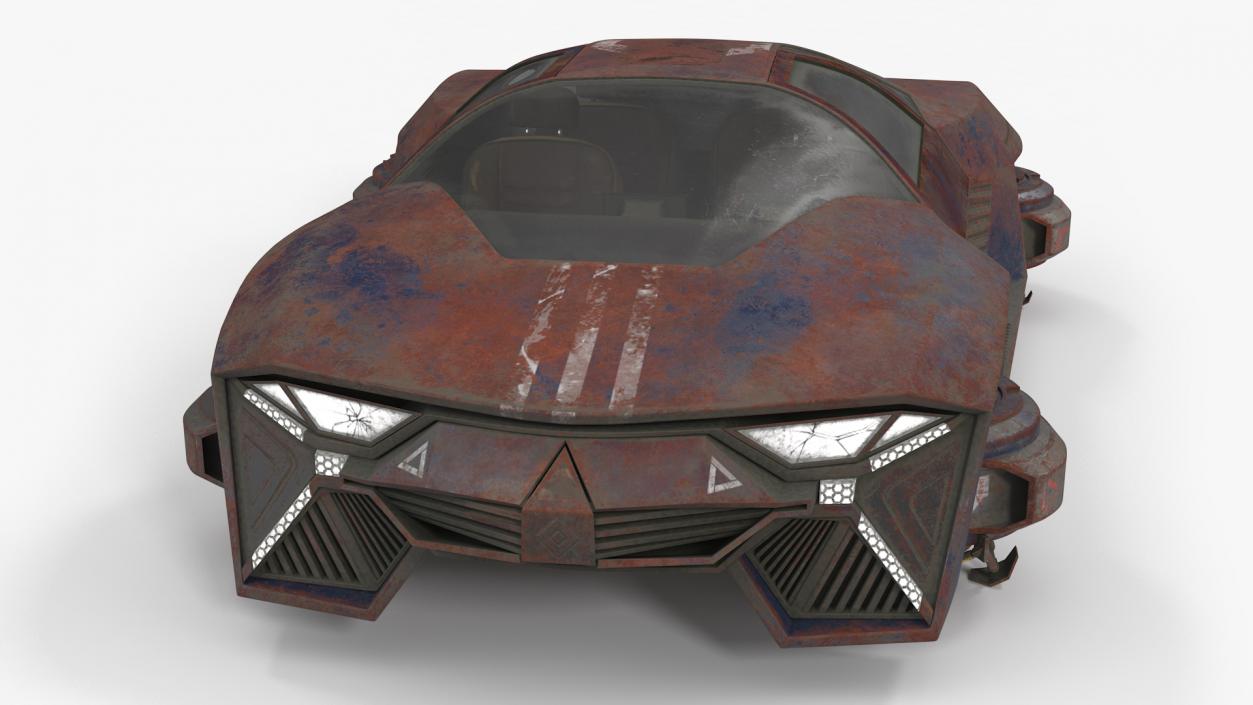 3D model Concept Hover Car Rusty Rigged