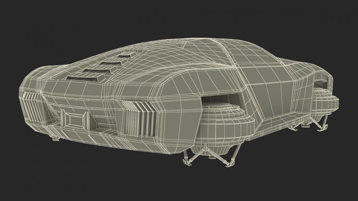 3D model Concept Hover Car Rusty Rigged