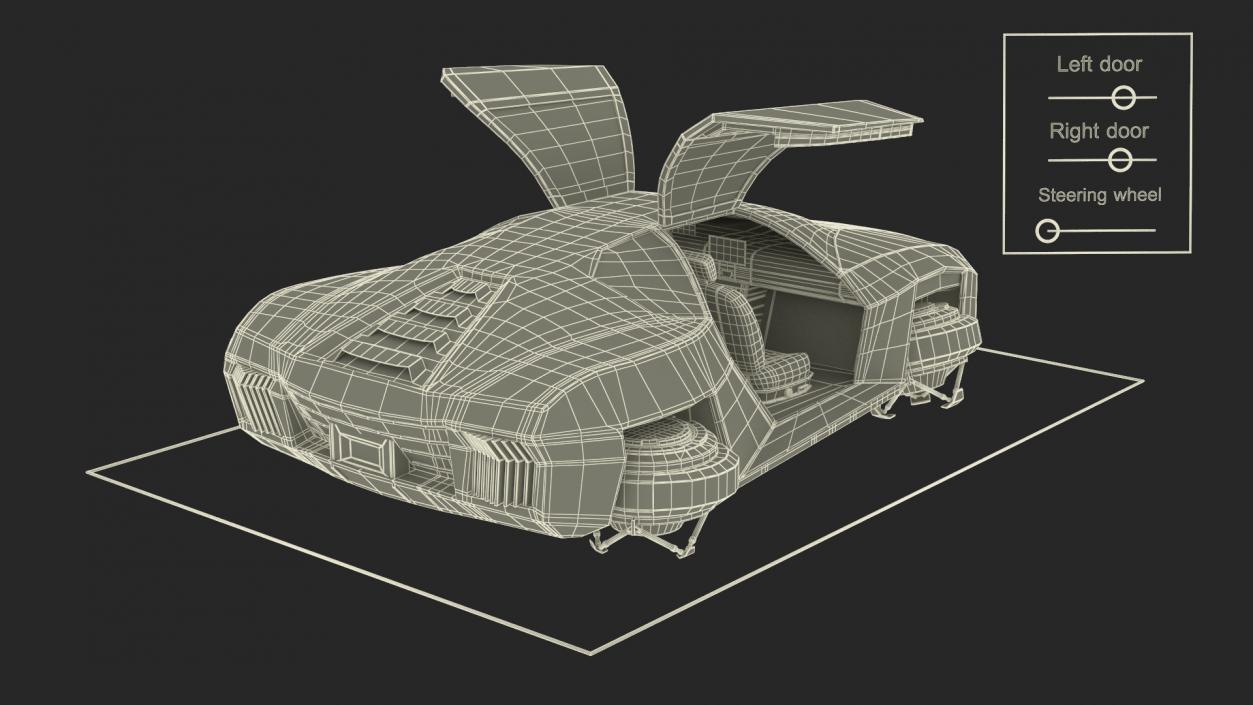 3D model Concept Hover Car Rusty Rigged