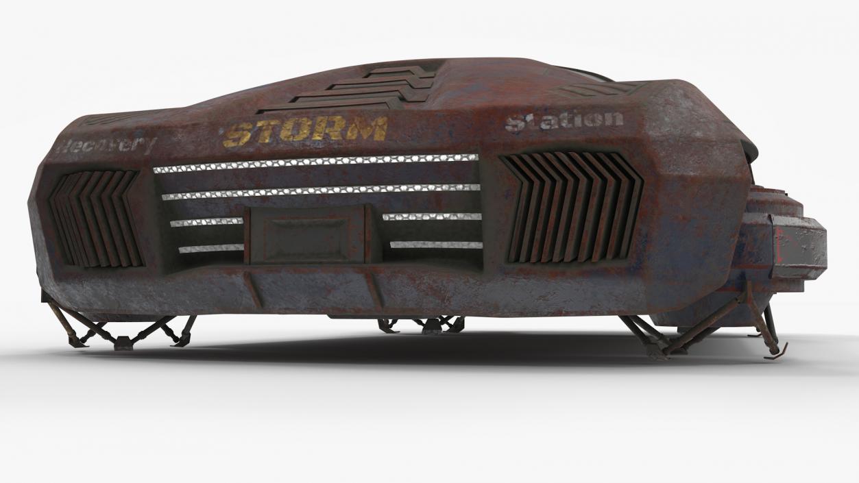 3D model Concept Hover Car Rusty Rigged