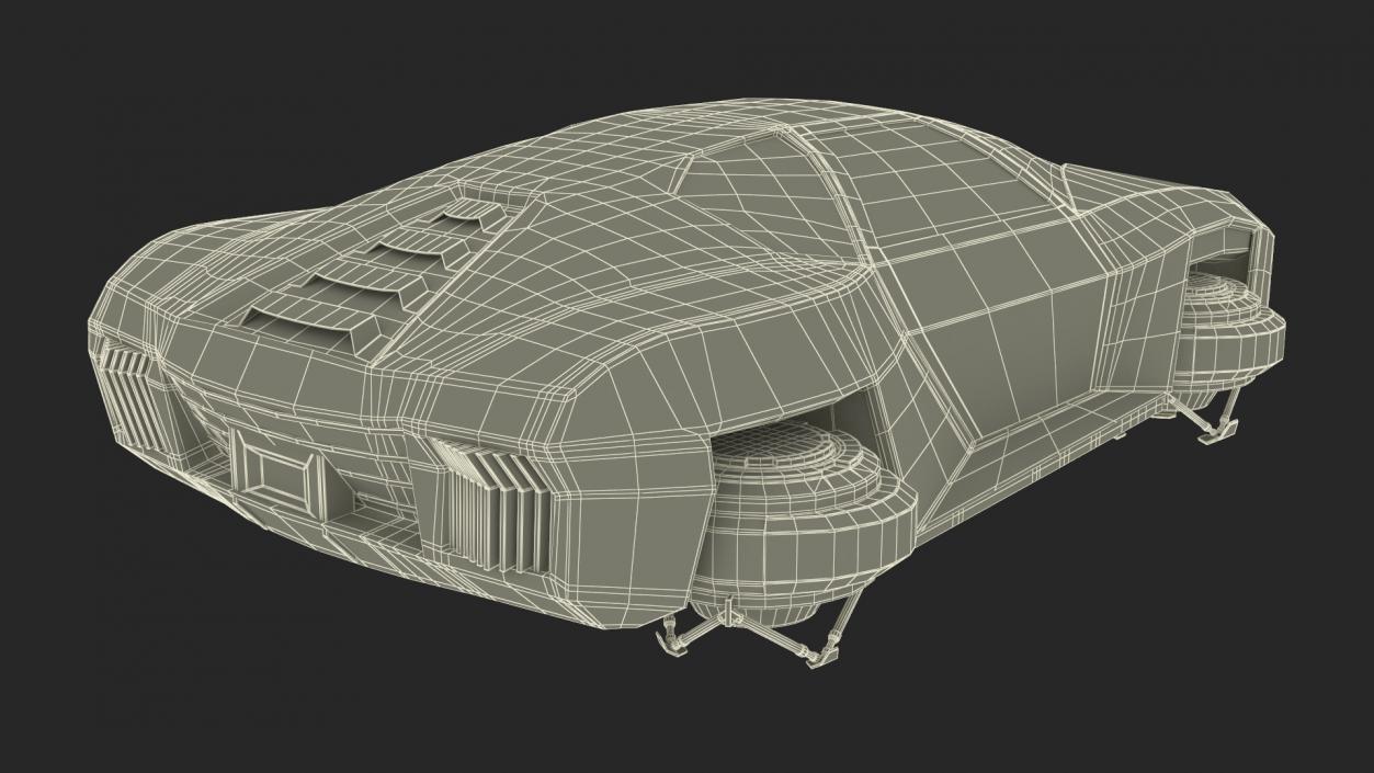 3D model Concept Hover Car Rusty Rigged