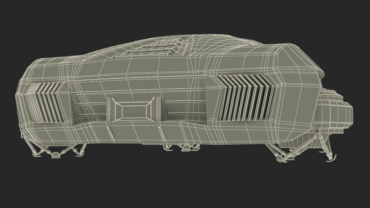 3D model Concept Hover Car Rusty Rigged