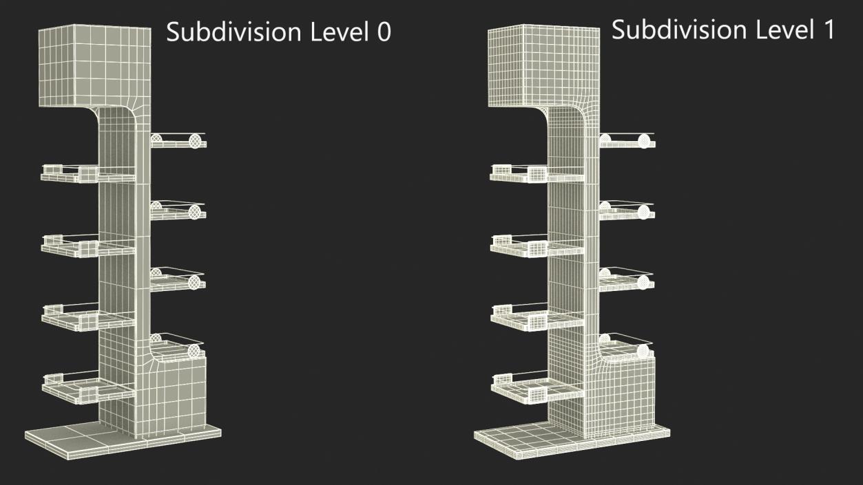 3D Multi Shelf Navy Display Rack Mockup