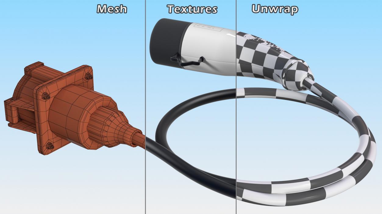 GBT 20234 to SAE J1772 EV Charging Adapter 3D