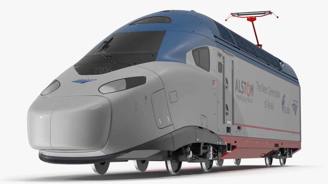 3D model Locomotive Train Amtrak Alstom Avelia Liberty