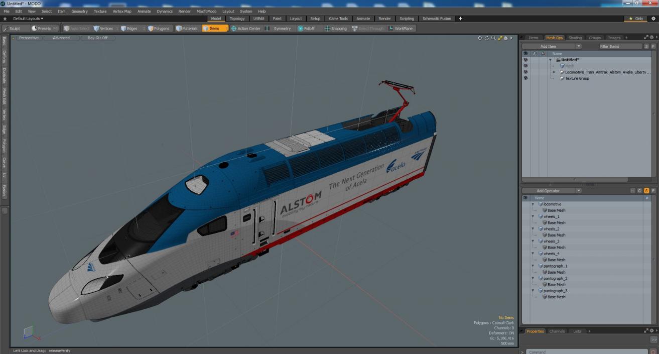 3D model Locomotive Train Amtrak Alstom Avelia Liberty