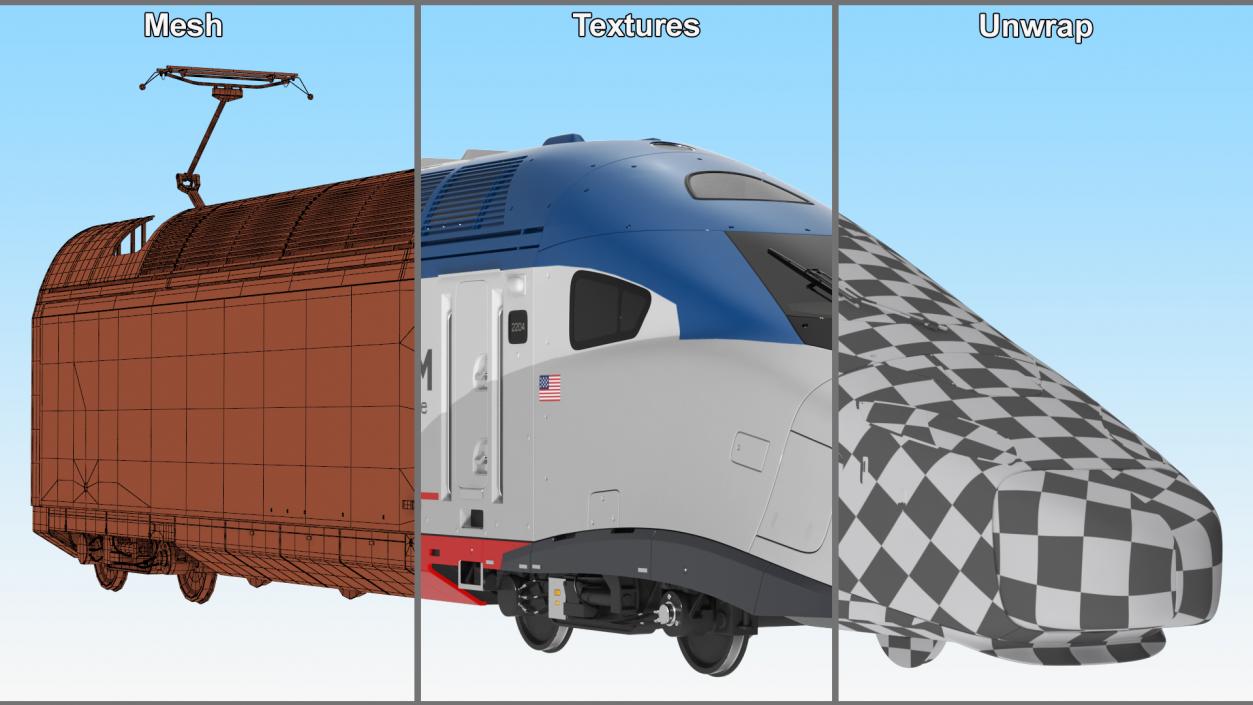 3D model Locomotive Train Amtrak Alstom Avelia Liberty