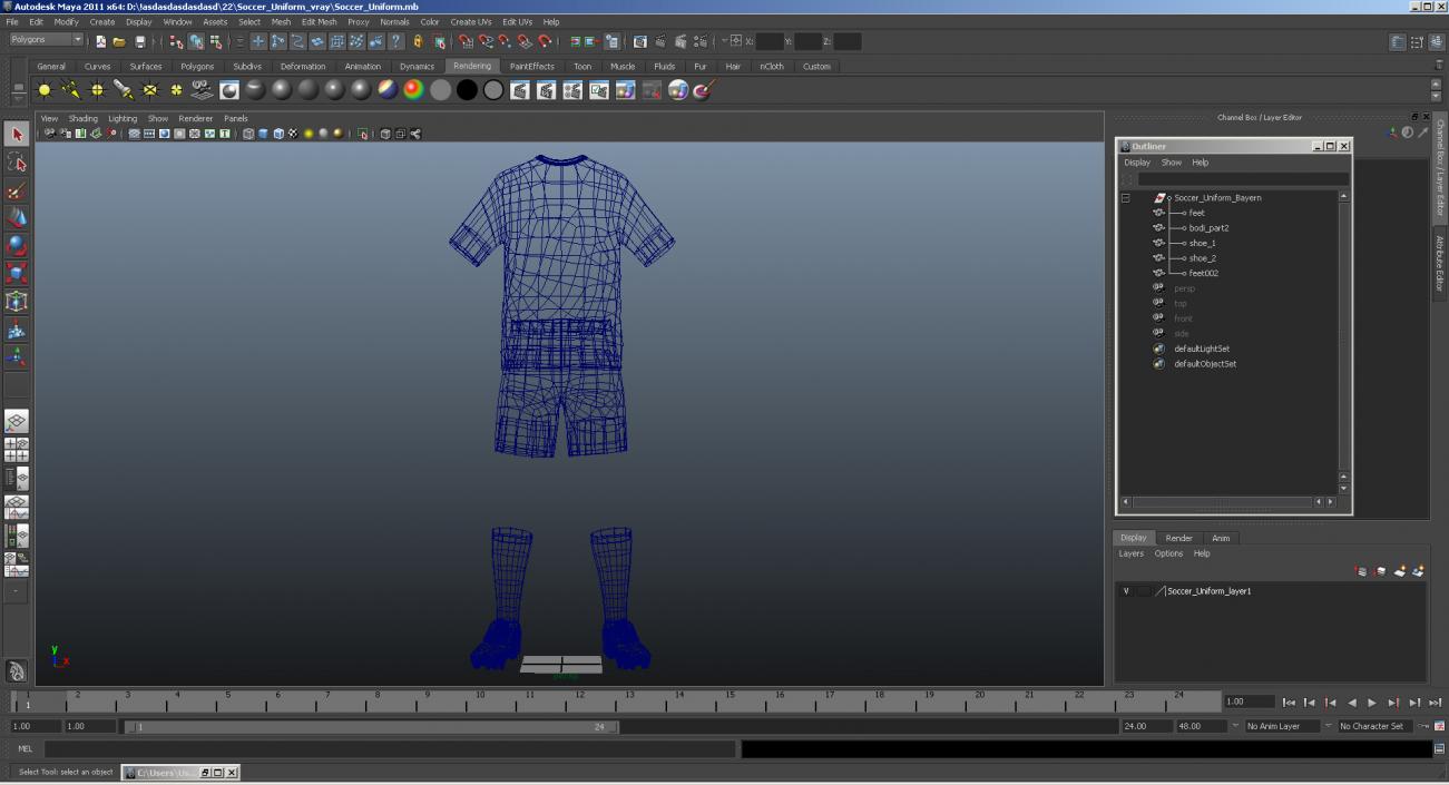 Soccer Uniform Liverpool 3D model