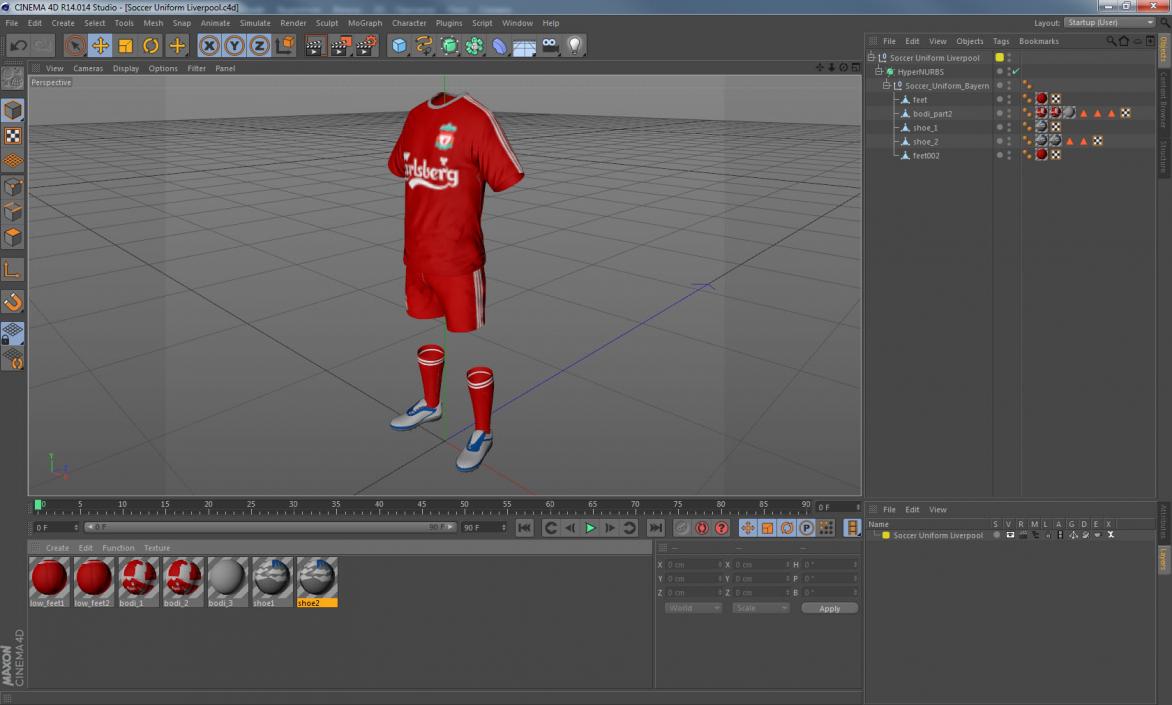 Soccer Uniform Liverpool 3D model