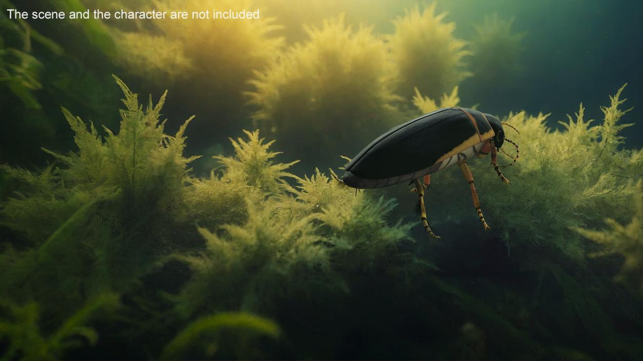 3D Insect Water Beetle Brown Realistic Rigged for Maya