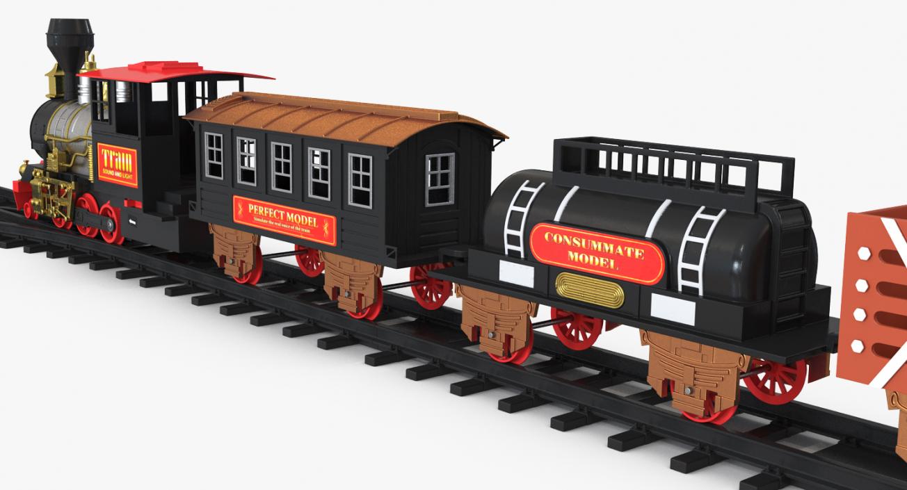 3D Classical Train Toy Set Locomotive with Wagons