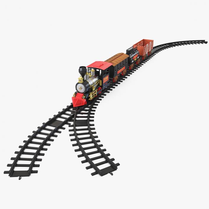 3D Classical Train Toy Set Locomotive with Wagons