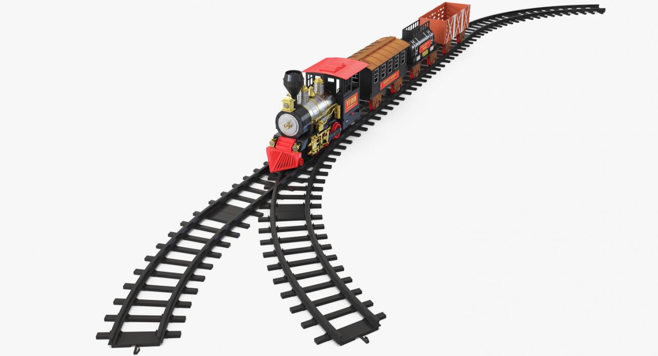 3D Classical Train Toy Set Locomotive with Wagons