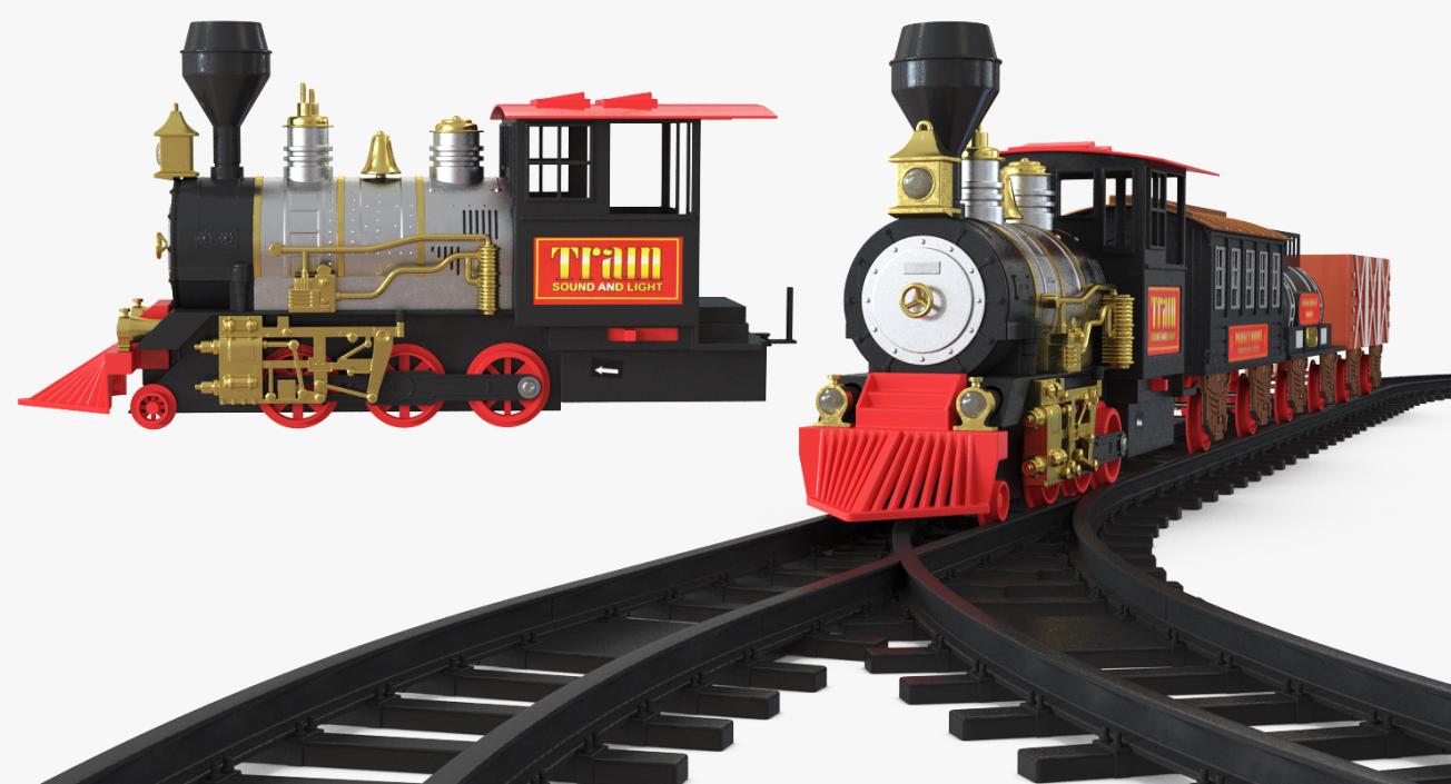 3D Classical Train Toy Set Locomotive with Wagons