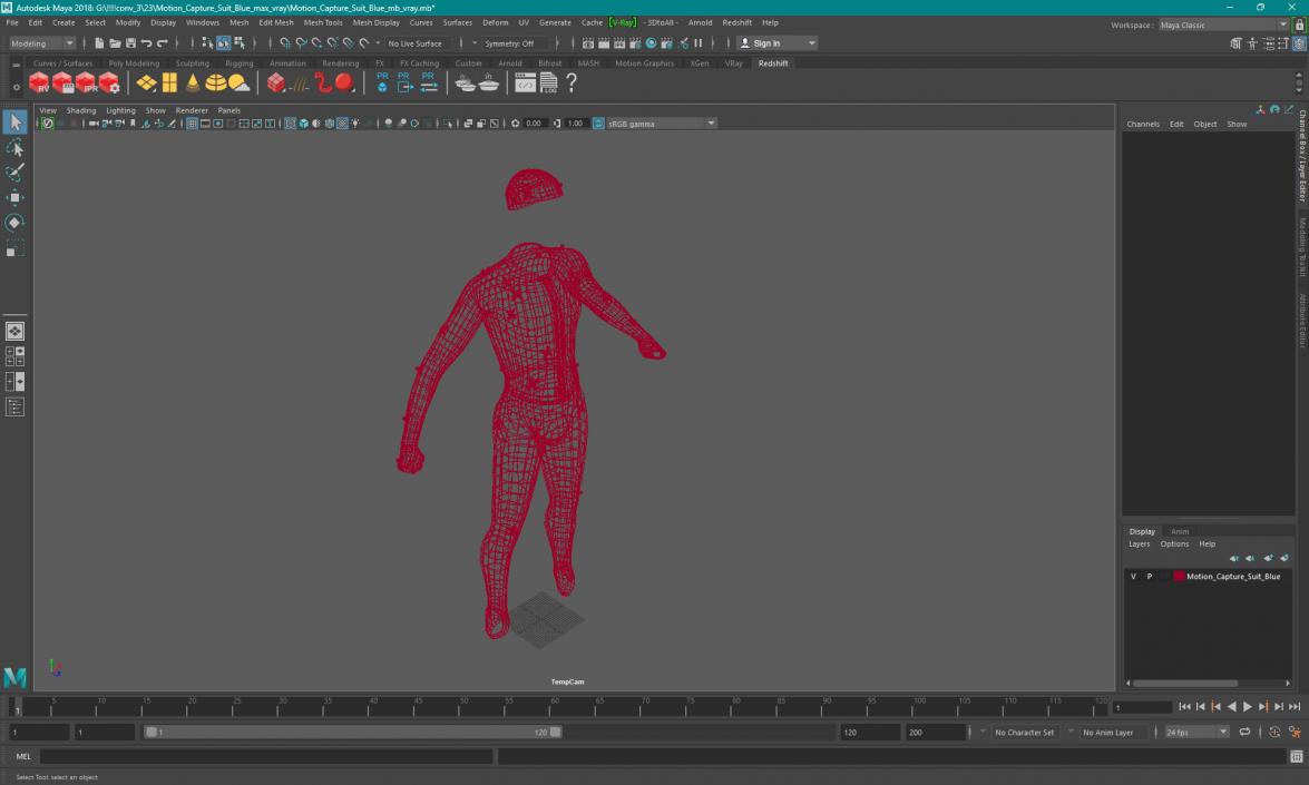 Motion Capture Suit Blue 3D model