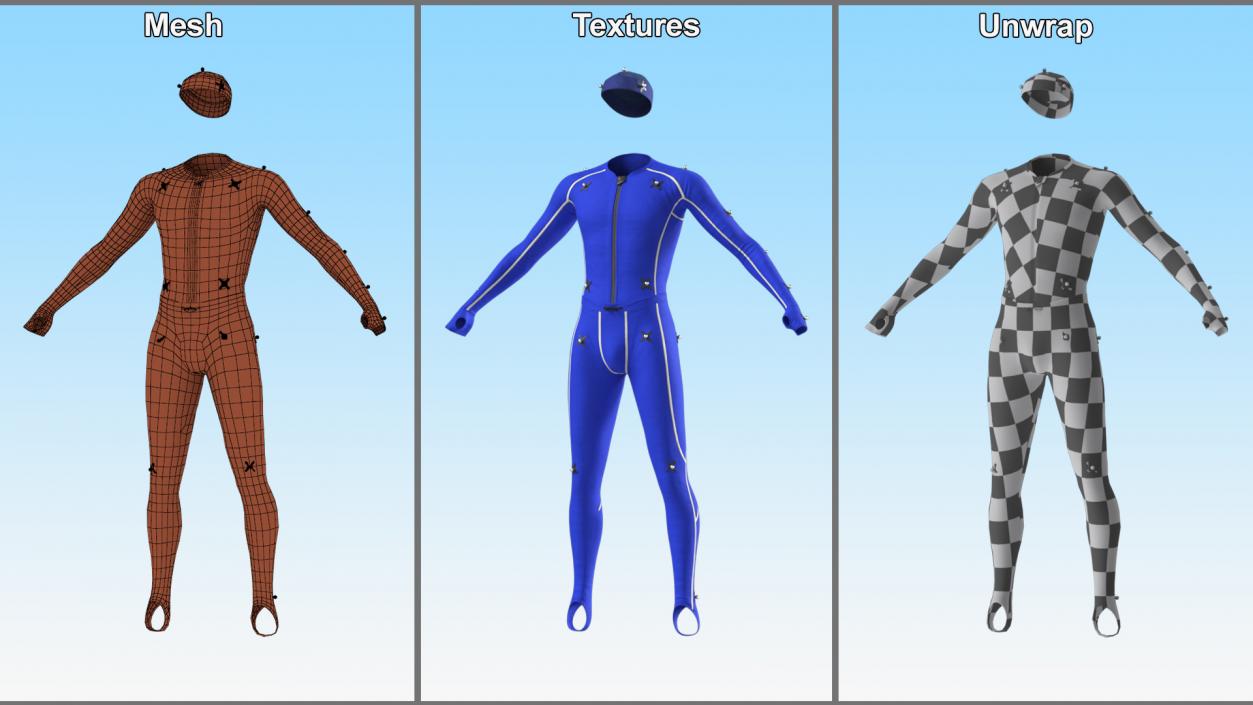 Motion Capture Suit Blue 3D model