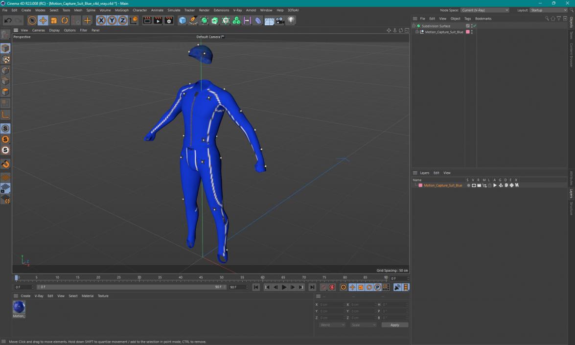 Motion Capture Suit Blue 3D model