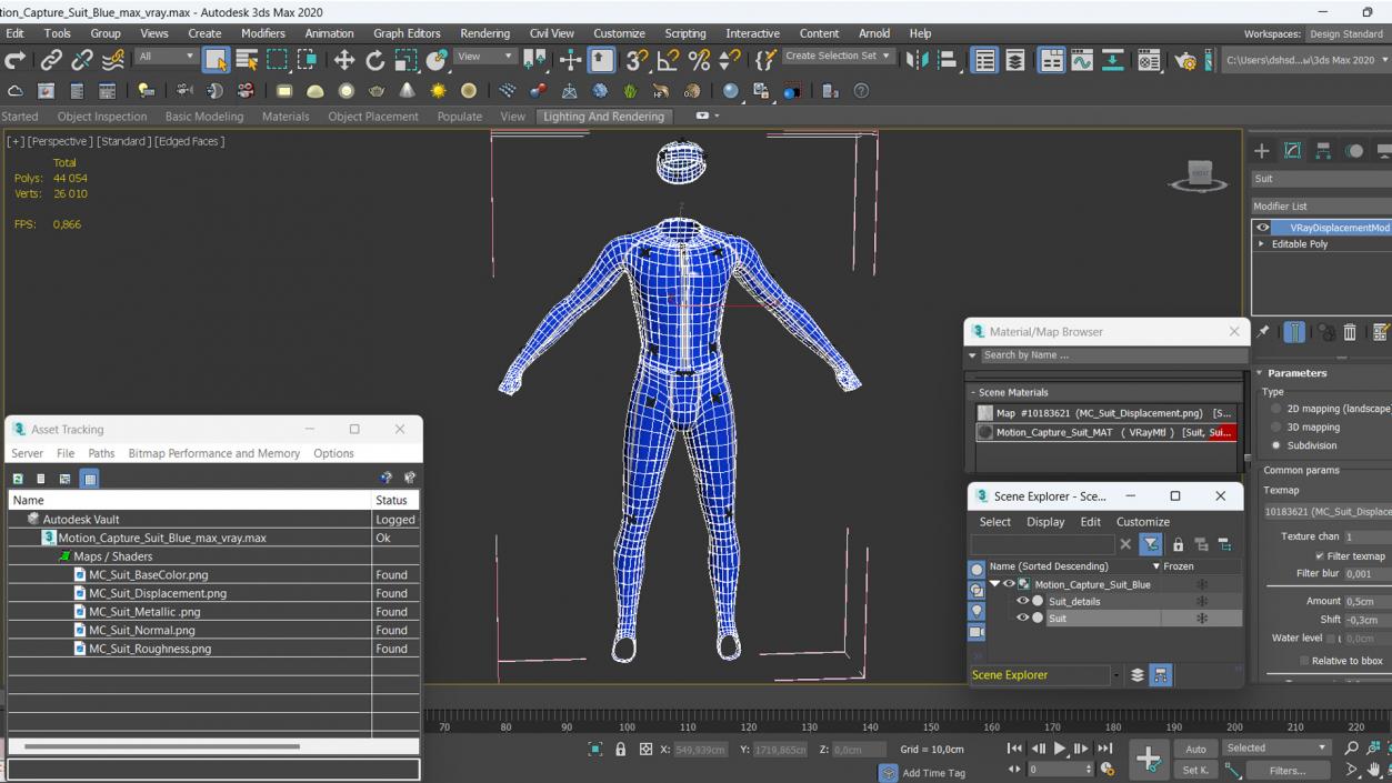 Motion Capture Suit Blue 3D model