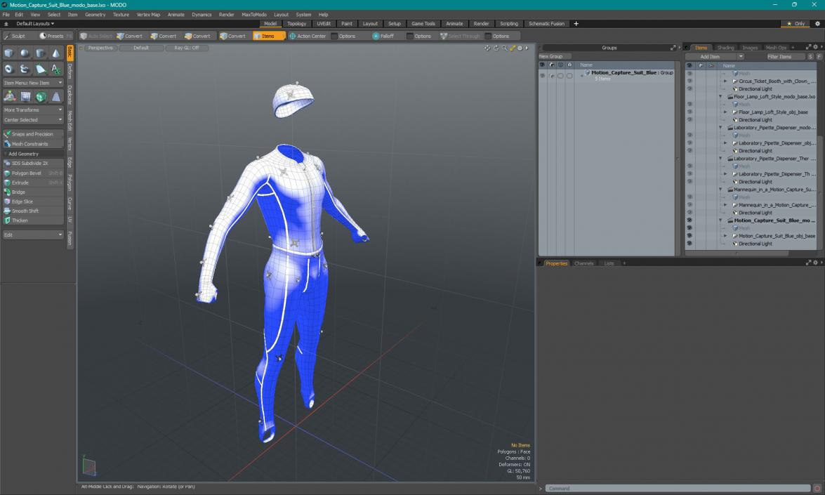 Motion Capture Suit Blue 3D model