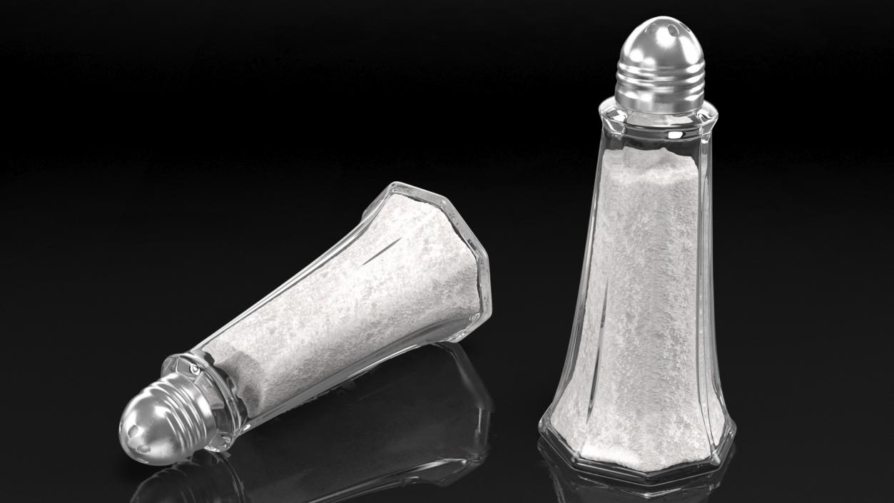 Tall Glass Body Salt Shaker 3D