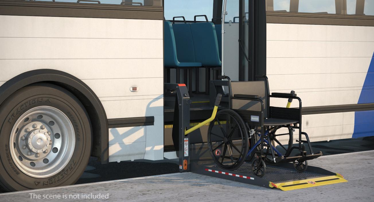 3D model Wheelchair at Hydraulic Lift Rigged