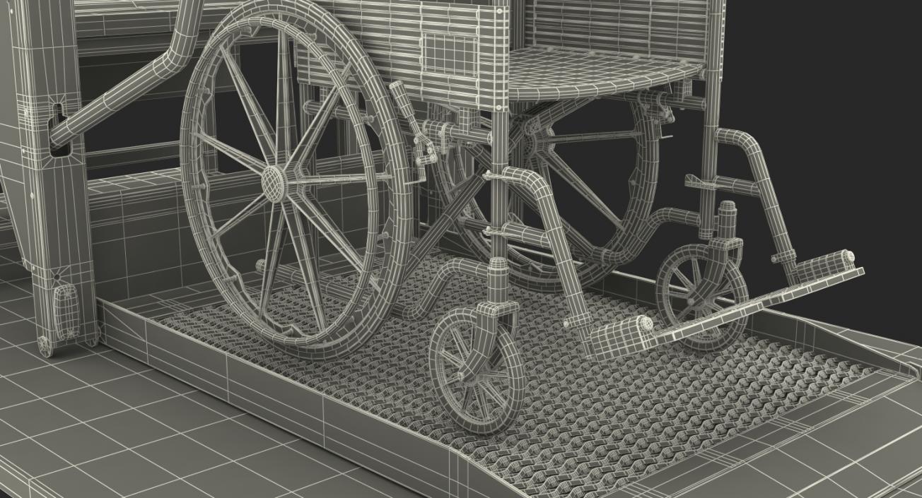 3D model Wheelchair at Hydraulic Lift Rigged