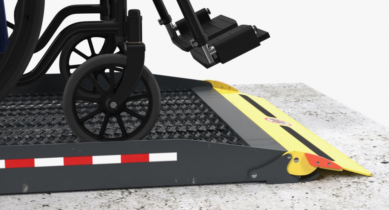 3D model Wheelchair at Hydraulic Lift Rigged