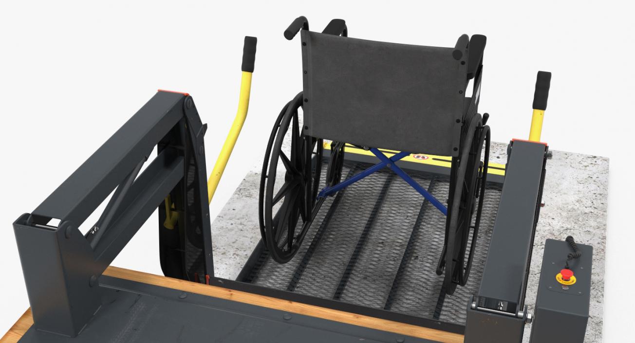 3D model Wheelchair at Hydraulic Lift Rigged