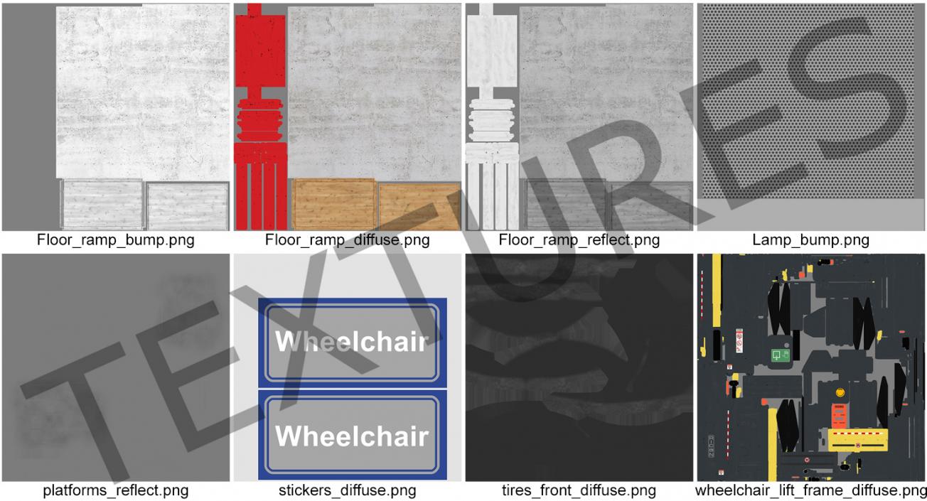 3D model Wheelchair at Hydraulic Lift Rigged