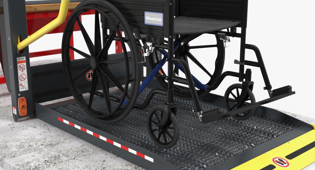 3D model Wheelchair at Hydraulic Lift Rigged