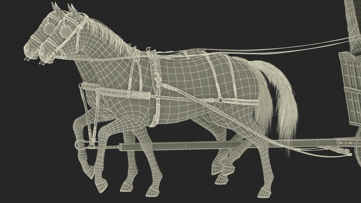 3D model Covered Wagon with Horses