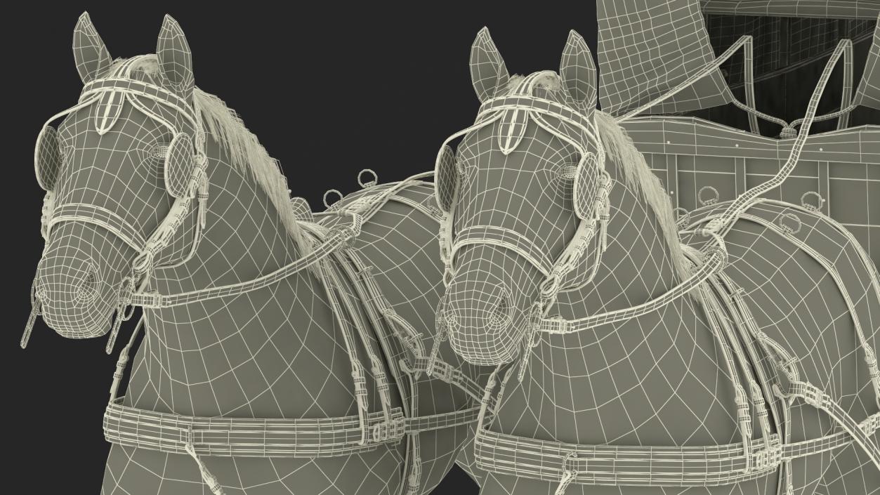 3D model Covered Wagon with Horses