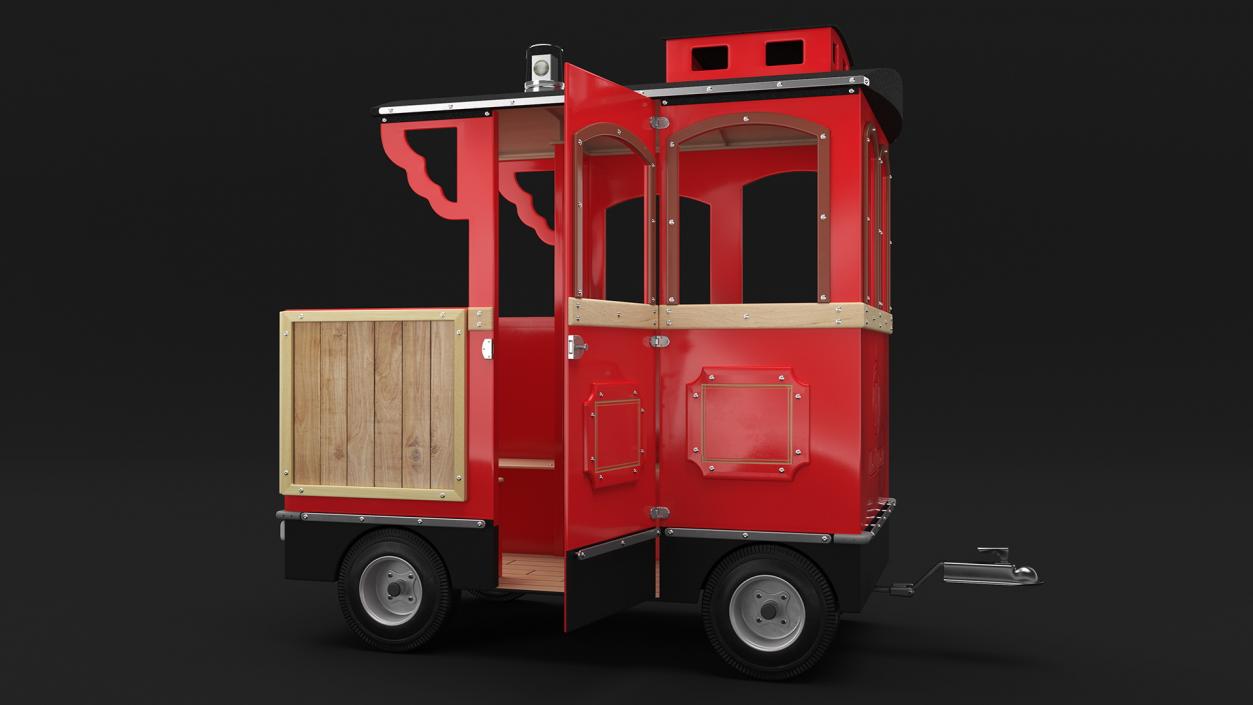 3D Red Railway Carriage Mini Express model