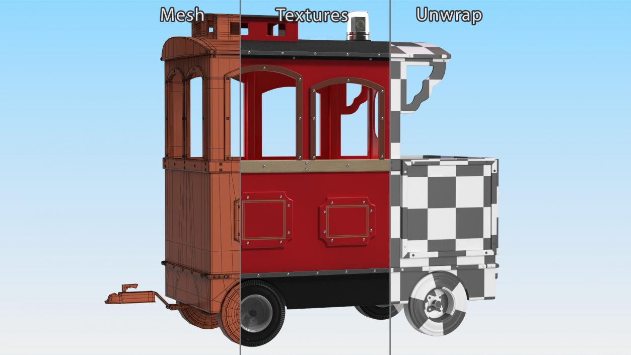 3D Red Railway Carriage Mini Express model