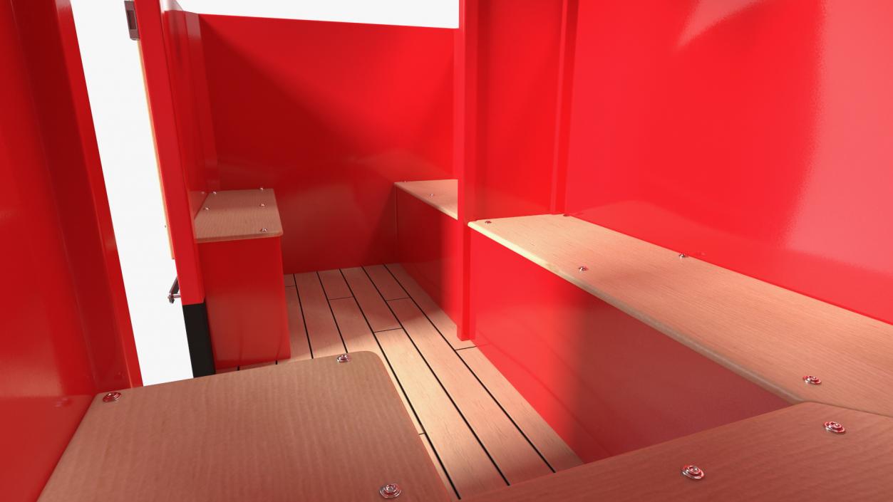 3D Red Railway Carriage Mini Express model