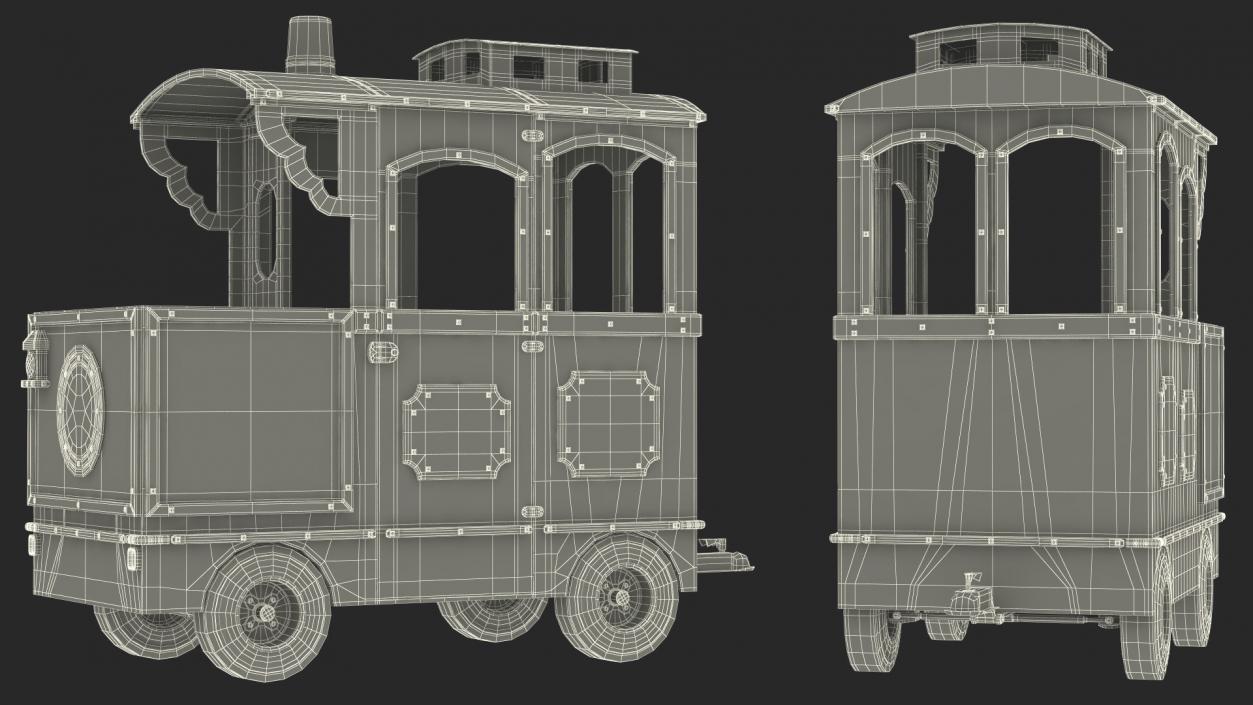 3D Red Railway Carriage Mini Express model