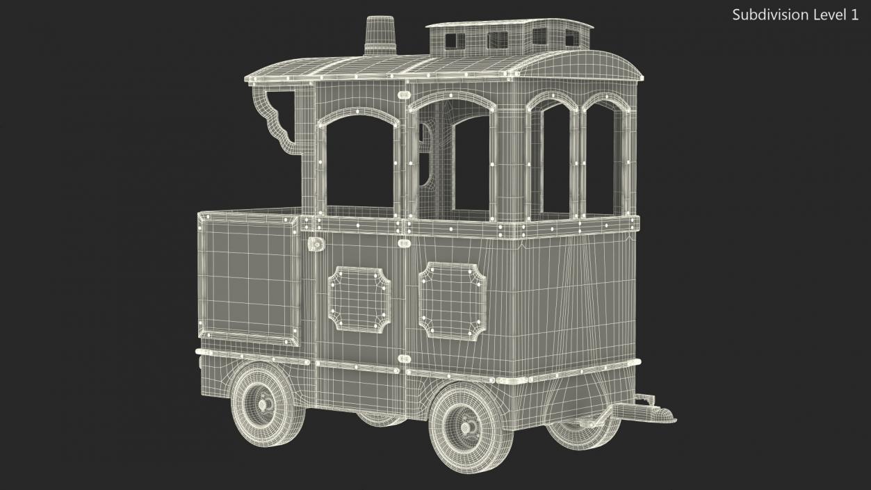 3D Red Railway Carriage Mini Express model