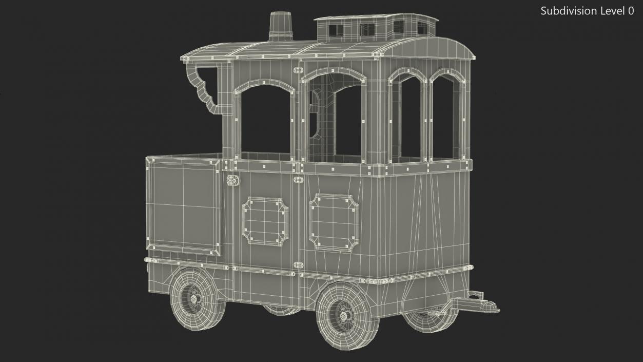 3D Red Railway Carriage Mini Express model