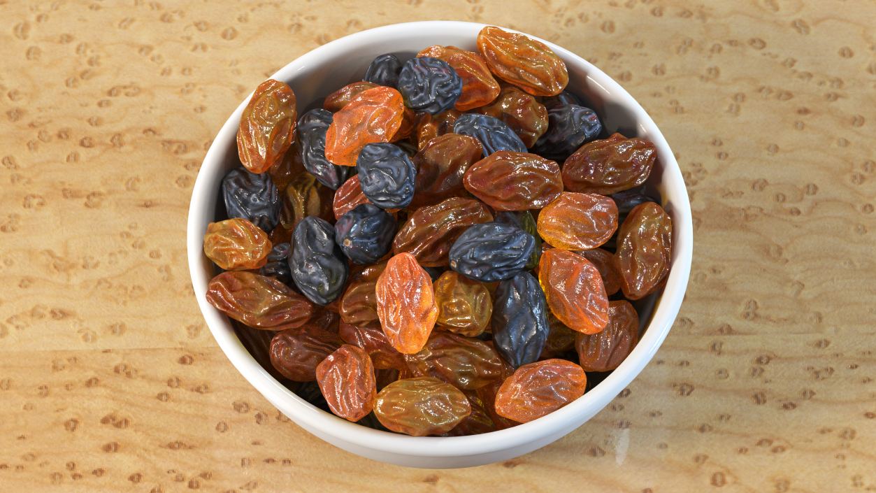 3D Mixed Raisins in a Bowl model