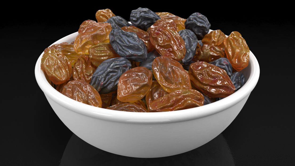 3D Mixed Raisins in a Bowl model