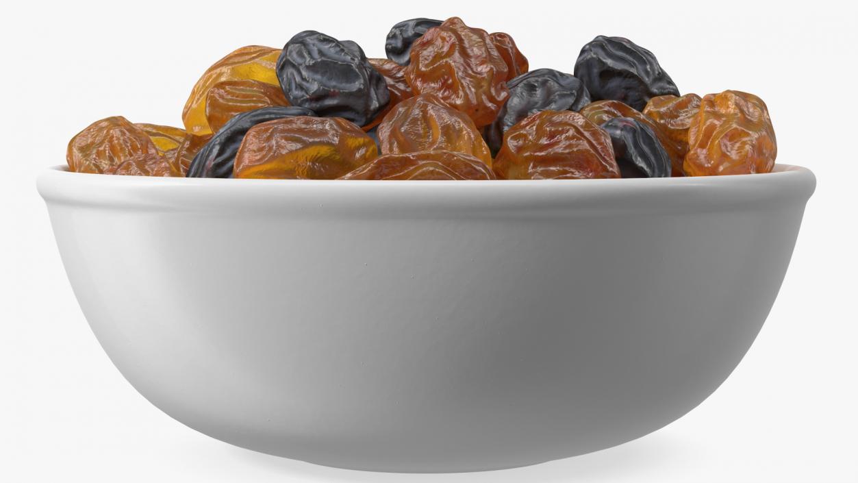 3D Mixed Raisins in a Bowl model