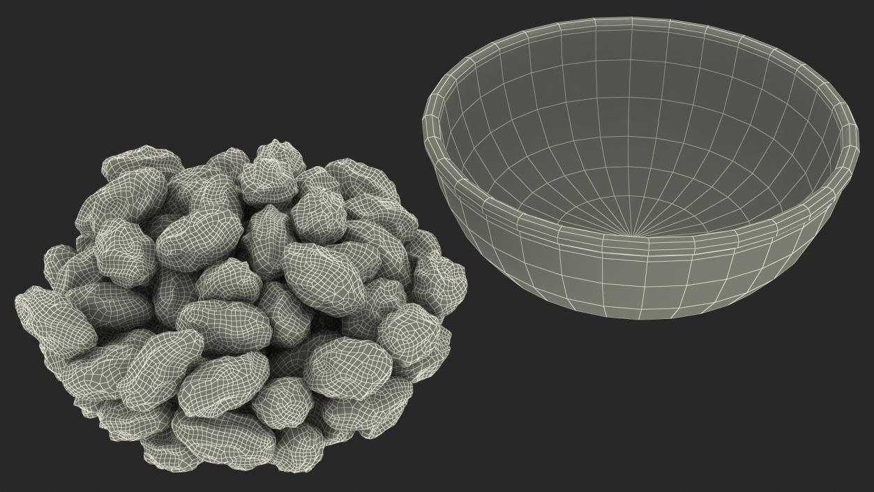 3D Mixed Raisins in a Bowl model